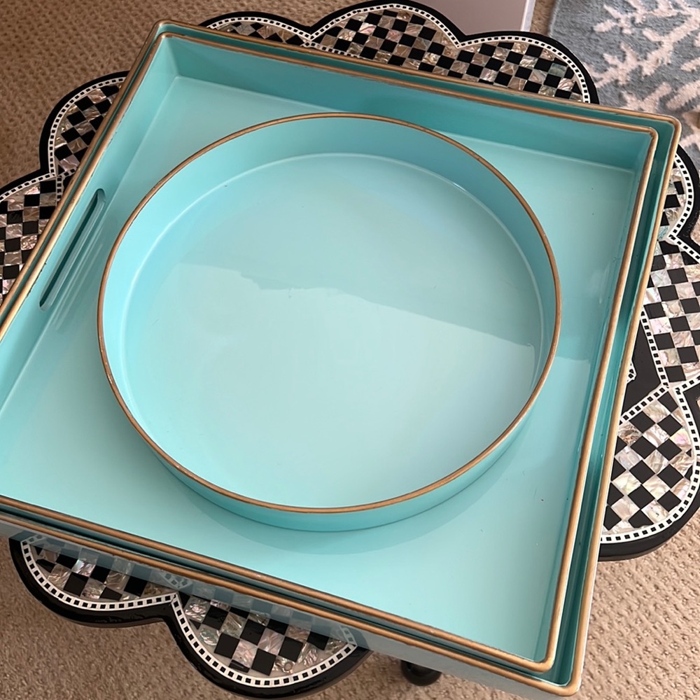 Tiffany Inspired Serving Tray Set